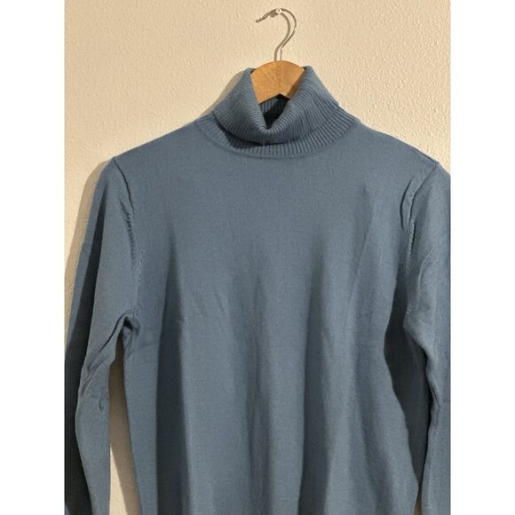 Vintage Pendleton Women’s Long Sleeve Turtleneck Blue Sweater 100% Wool Size L - Picture 3 of 9